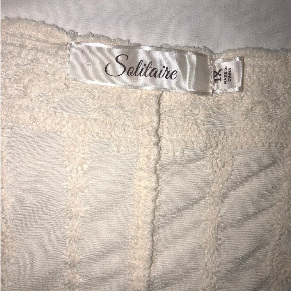 Solitaire Embroidered Kimono Size 1X Crochet Lace Cream Boho Festival Cottage - Picture 9 of 10